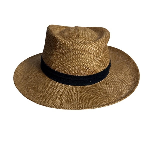 Stetson Other - Stetson Hat Panama Fitted Mens Large Beige Straw Summer Beach Travel Resort